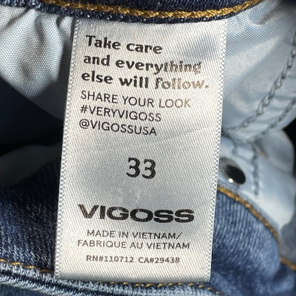 Vigoss Marley Flare Whiskered Jeans Blue Medium Wash Denim Womens Size 33 - Picture 8 of 14